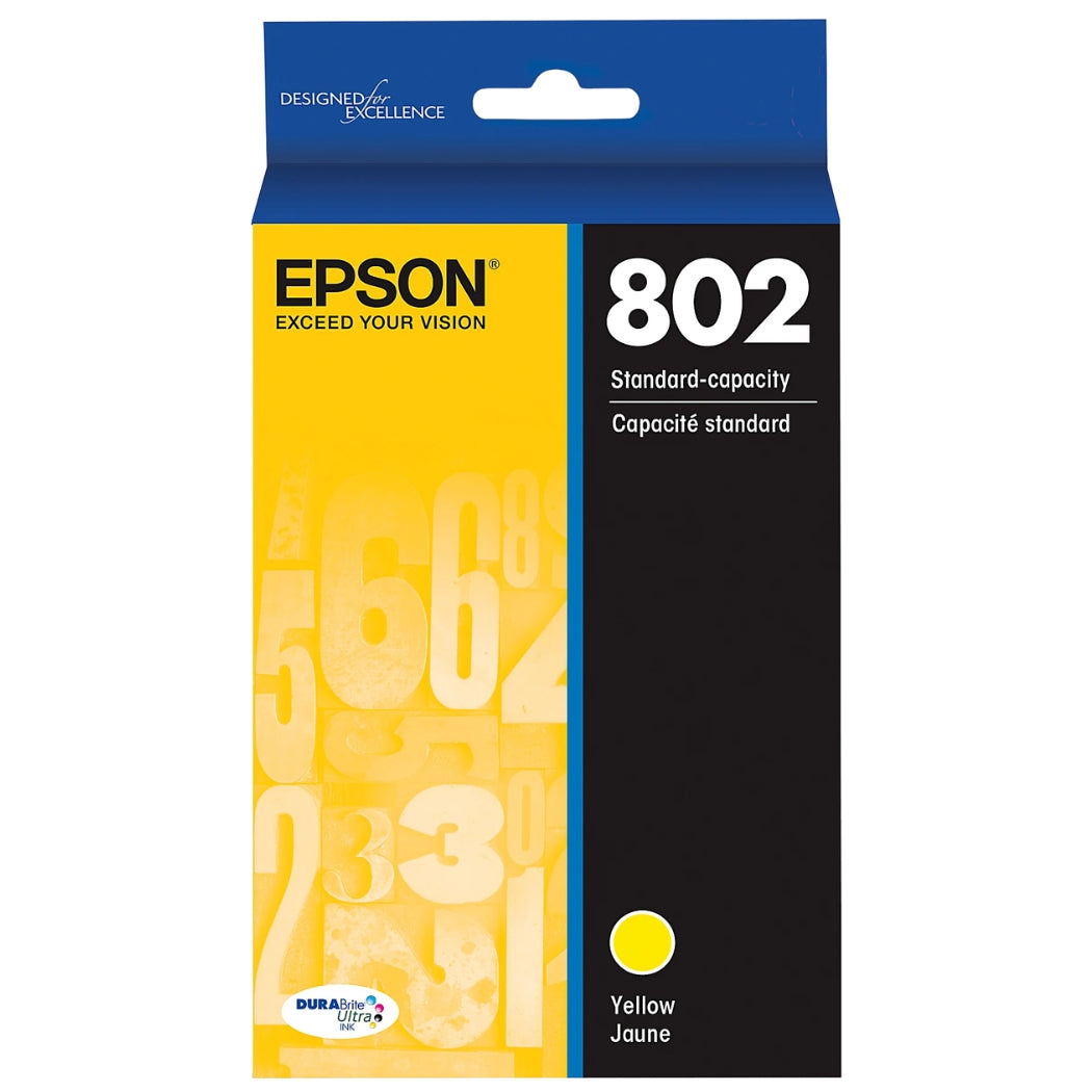 Original Epson T802 Standard Yield Yellow Ink Cartridge, T802420-S