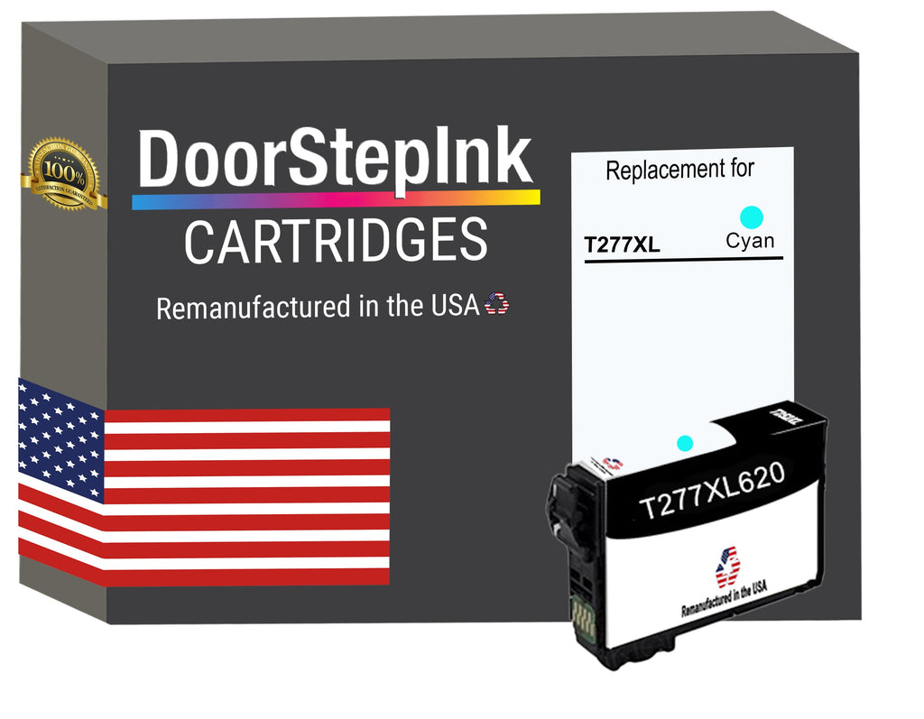 DoorStepInk Brand for Epson T277XL High Yield Light Cyan Remanufactured in USA Ink Cartridge, T277XL520-S